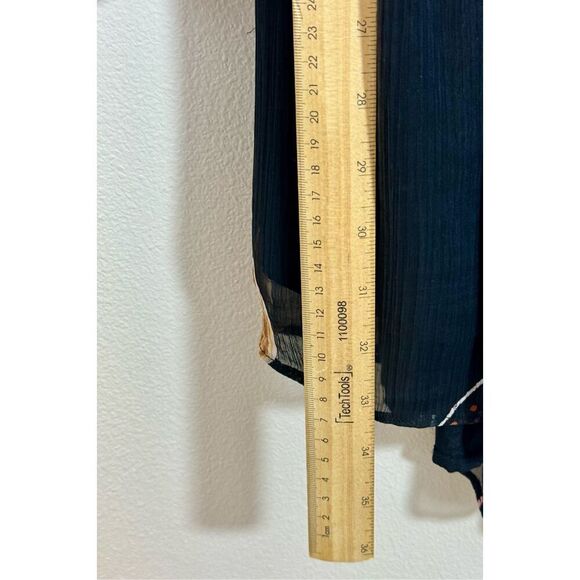 Anthropologie Let me Be Lined Babydoll Tie Back Black Floral Mini Dress XS - Picture 12 of 14